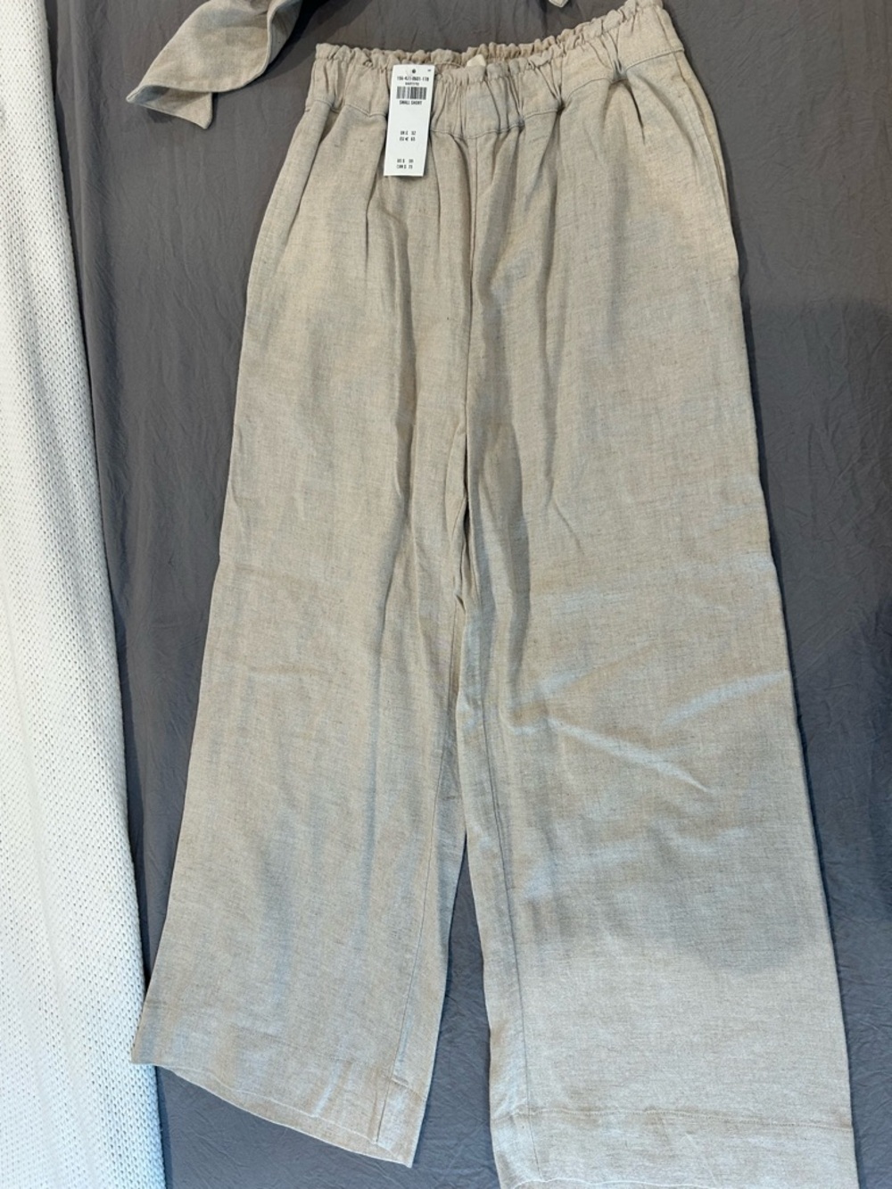 Abercrombie & Fitch Beige Tie-Front Wide Leg Pant Set (SP & Med) - Picture 3 of 3